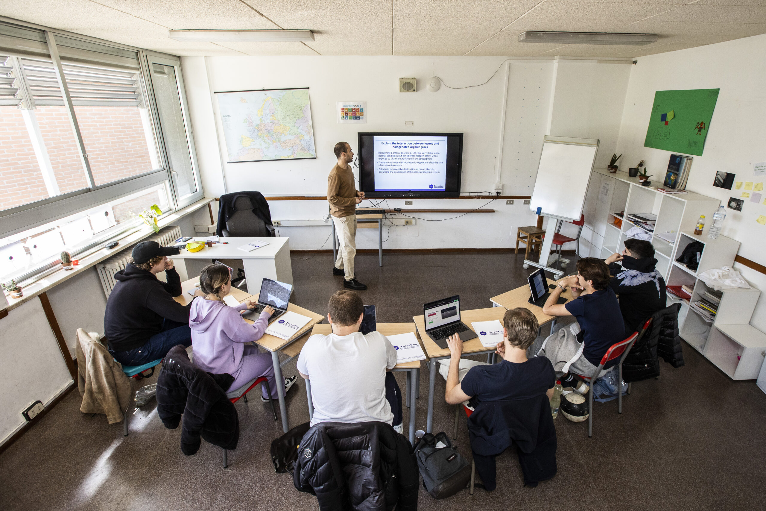 Students in a small-group revision class